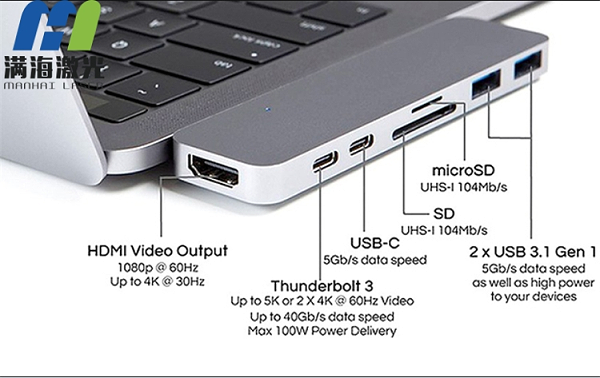 HyperDrive苹果专用铝制转换器外壳激光刻字